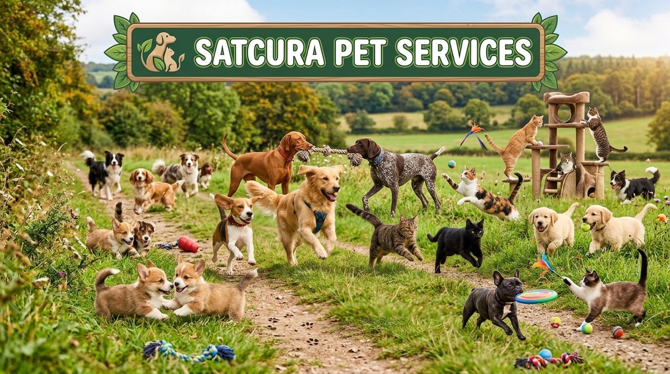 Happy dog and cat cared for by SatCura Pet Services